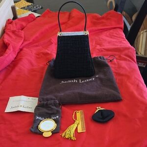 Judith Leiber Black Bag with Gold and Silver Details